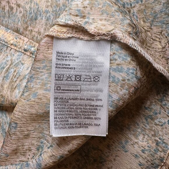 NWT H&M Strappy Halter Top Cinched Waist Satin Pastel Light Floral Blouse - Picture 6 of 6